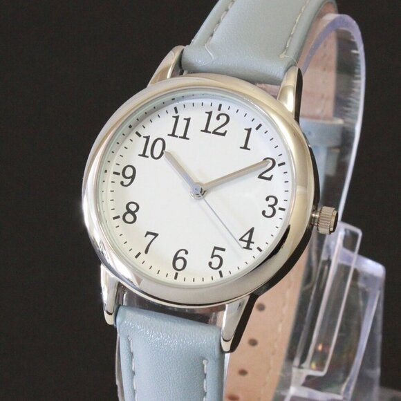 Accessories - Ladies Dress Watch Easy Reader Powder Blue Strap 31mm